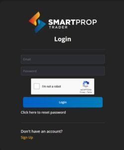Smart Prop Trader Login page